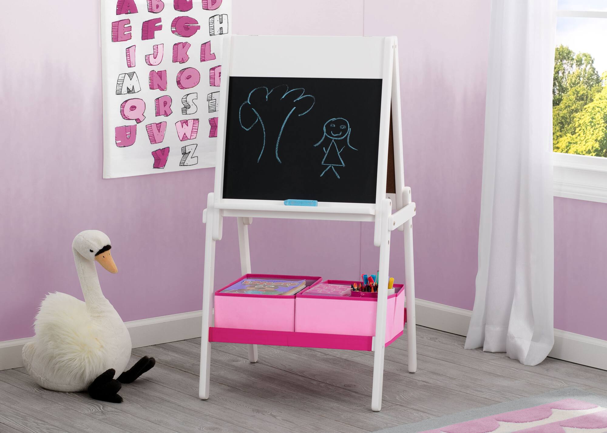 My Size White Double Sided Storage Easel